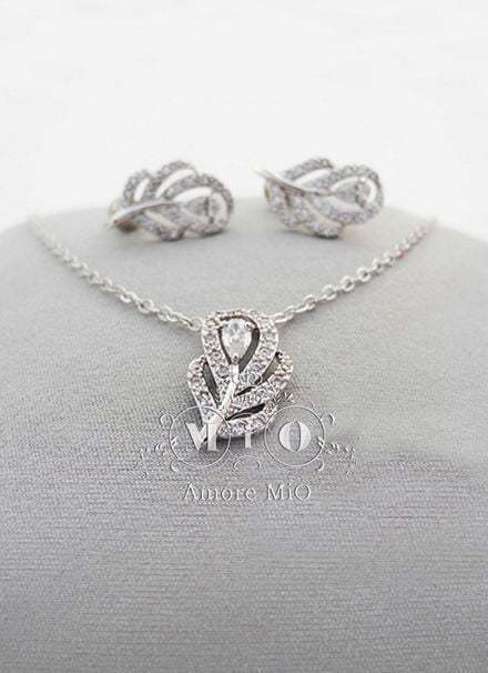 Комплект украшений Перо из Посеребренная бижутерия от Свадебный салон Amore Mio 2