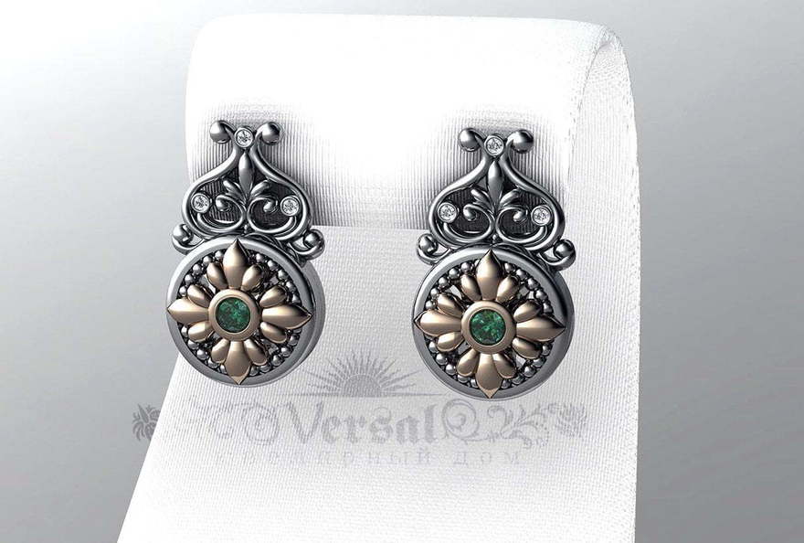 Серьги VGS0154 из Комбинированные от Ювелирный Дом Версаль 3
