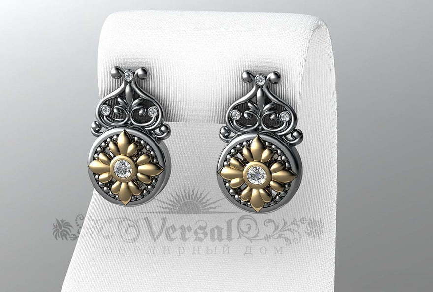 Серьги VGS0154 из Комбинированные от Ювелирный Дом Версаль 4