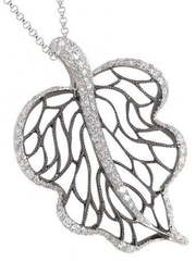 Подвеска листок из золота с бриллиантами AOF-D3-0007 из Белое золото от Ювелирный салон Art of glow 1