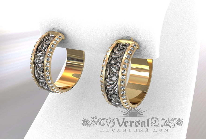 Серьги VGS0150 из Комбинированные от Ювелирный Дом Версаль 2