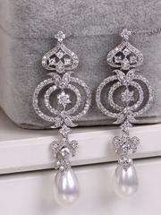 Серьги с жемчугом и цирконами Ana из Посеребренная бижутерия от  1