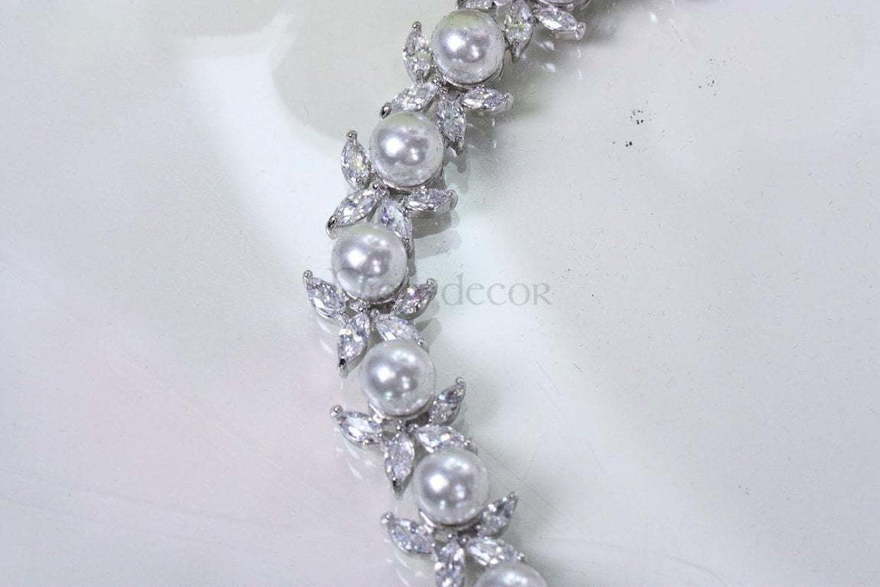 Комплект Perla с цирконами из Посеребренная бижутерия от  4