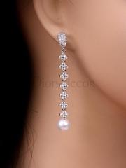 Серьги Жемчуга с цирконами из Посеребренная бижутерия от  2