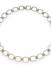 Колье из белого золота с желтыми и белыми бриллиантами AOF-DN-0001 из Белое золото от Ювелирный салон Art of glow 1