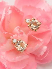 Золотые серьги с морганитами и бриллиантами AOG-SE-0014 из Розовое (красное) золото от Ювелирный салон Art of glow 1