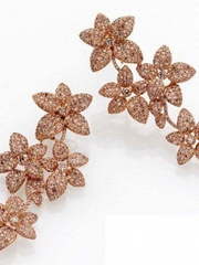 Серьги цветки с коньячными бриллиантами AOF-DE-0014 из Розовое (красное) золото от Ювелирный салон Art of glow 1