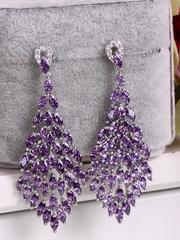 Серьги Gloria лаванда с цирконами из Посеребренная бижутерия от  1