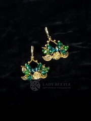 Серьги Sion зеленые из Позолоченная бижутерия от Lady Beetle 1