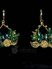 Серьги Sion зеленые из Позолоченная бижутерия от Lady Beetle 2