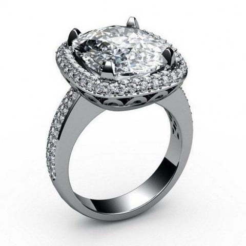 Эксклюзивное помолвочное кольцо с бриллиантом AOG-ER-0059 из Белое золото от Ювелирный салон Art of glow 1
