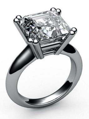 Помолвочное кольцо с бриллиантом изумрудной огранки AOG-ER-0026 из Белое золото от Ювелирный салон Art of glow 1
