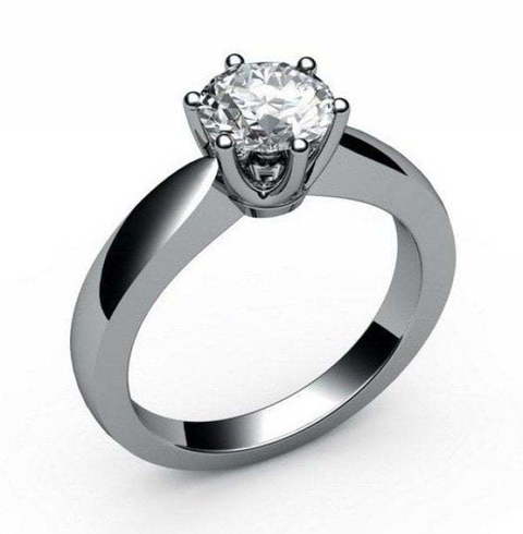 Помолвочное кольцо с крупным центральным бриллиантом AOG-CER-520 из Белое золото от Ювелирный салон Art of glow 1
