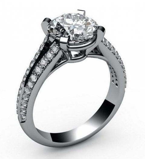 Помолвочное кольцо с крупным бриллиантом в 1,16 кт AOG-ER-0052/02 из Белое золото от Ювелирный салон Art of glow 1