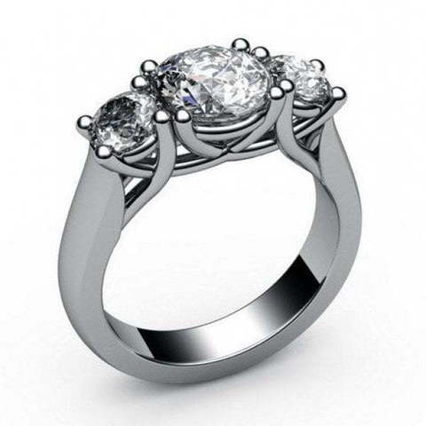Помолвочное кольцо с тремя крупными бриллиантами AOG-ER-0057 из Белое золото от Ювелирный салон Art of glow 1