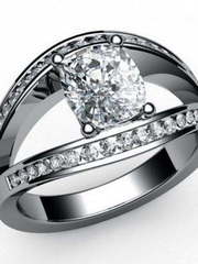 Эксклюзивное помолвочное кольцо с овальным бриллиантом AOG-ER-0025 из Белое золото от Ювелирный салон Art of glow 1