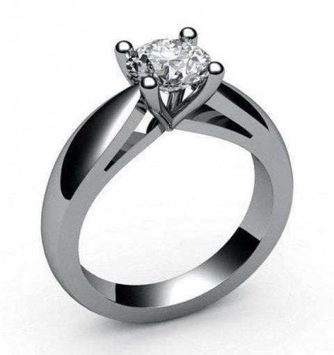 Стильное помолвочное кольцо с крупным бриллиантом AOG-ER-0033 из Белое золото от Ювелирный салон Art of glow 1