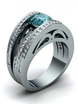 Эксклюзивное помолвочное кольцо с голубым бриллиантом AOG-ER-0027 из Белое золото от Ювелирный салон Art of glow 1