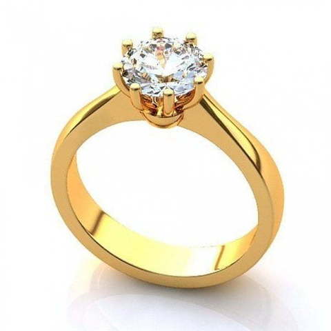 Помолвочное кольцо из желтого золота с большим бриллиантом AOG-CER-104-2 из Желтое золото от Ювелирный салон Art of glow 1