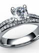 Помолвочное кольцо с большим камнем и россыпью AOG-ER-0044 из Белое золото от Ювелирный салон Art of glow 1