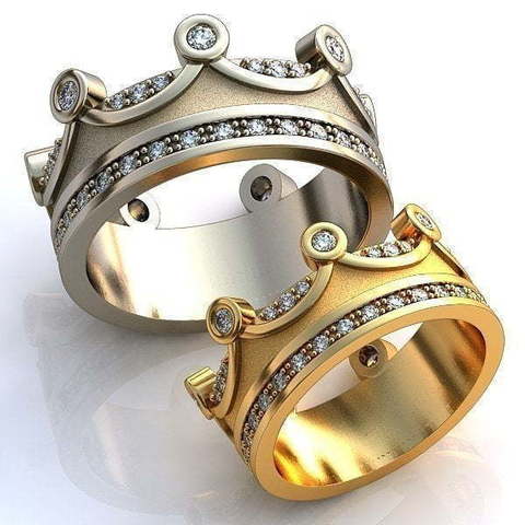 Золотые обручальные кольца короны AOG-obr-1115 из Желтое золото от Ювелирный салон Art of glow 1