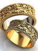 Золотые обручальные кольцо с узорчатой поверхностью AOG-obr-356 из Желтое золото от Ювелирный салон Art of glow 1