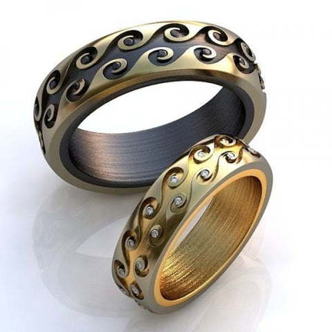 Необычные обручальные кольца AOG-obr-710 из Желтое золото от Ювелирный салон Art of glow 1