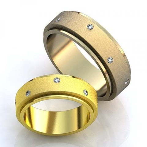 Оригинальные обручальные кольца с бриллиантами AOG-obr-660 из Желтое золото от Ювелирный салон Art of glow 1