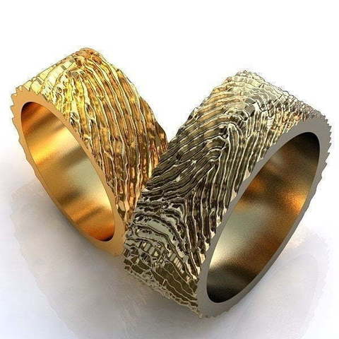 Обручальные кольца с отпечатком пальца AOG-obr-074 из Желтое золото от Ювелирный салон Art of glow 1