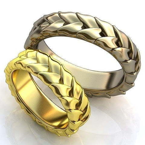 Золотые обручальные кольцо косичка AOG-obr-256 из Желтое золото от Ювелирный салон Art of glow 1