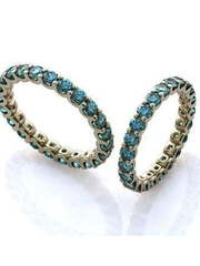 Обручальные кольца дорожка с голубыми сапфирами R-KO-1052 из Белое золото от Ювелирный салон Art of glow 1