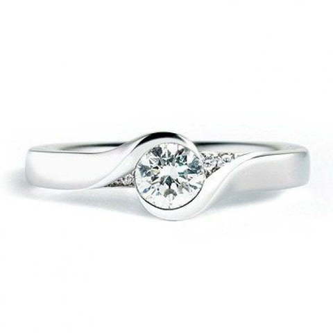 Стильное помолвочное кольцо с крупным бриллиантом AOG-ER-0092 из Белое золото от Ювелирный салон Art of glow 1