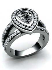 Помолвочное кольцо с бриллиантом огранки груша AOG-CER-521 из Белое золото от Ювелирный салон Art of glow 1