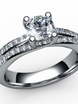 Помолвочное кольцо с крупным бриллиантом и россыпью AOG-CER-528 из Белое золото от Ювелирный салон Art of glow 1