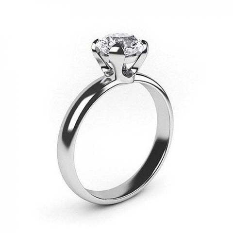Помолвочное кольцо белое золото с крупным бриллиантом AOG-ER-0078 из Белое золото от Ювелирный салон Art of glow 1