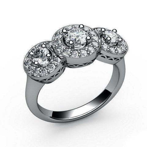 Помолвочное кольцо с крупными бриллиантами AOG-CER-106 из Белое золото от Ювелирный салон Art of glow 1