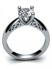 Помолвочное кольцо белое золото с крупным бриллиантом AOG-ER-0035 из Белое золото от Ювелирный салон Art of glow 1