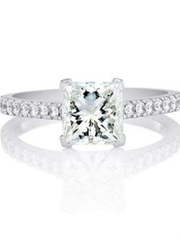 Бриллиантовое помолвочное кольцо с камнем огранки принцесса AOG-ER-0093 из Белое золото от Ювелирный салон Art of glow 1