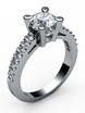 Помолвочное кольцо с крупным бриллиантом и россыпью AOG-ER-0060 из Белое золото от Ювелирный салон Art of glow 1