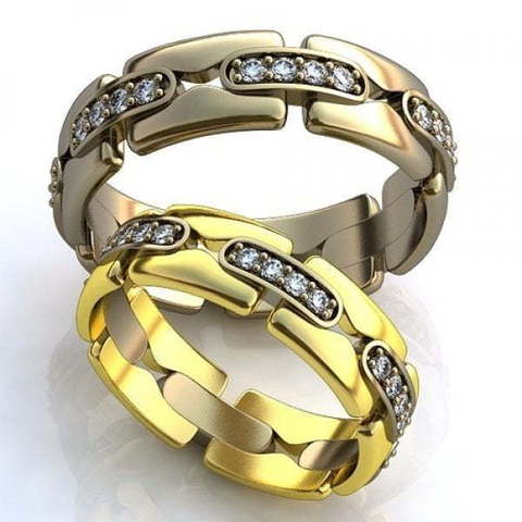 Обручальные кольца из золота с бриллиантами AOG-obr-410 из Желтое золото от Ювелирный салон Art of glow 1