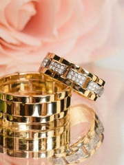 Роскошные обручальные кольца с россыпью бриллиантов R-KO-1105 из Желтое золото от Ювелирный салон Art of glow 2