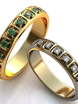 Обручальные кольца с изумрудами и бриллиантами AOG-obr-219 из Желтое золото от Ювелирный салон Art of glow 1