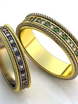 Обручальные кольца с дорожкой контрастных камней AOG-obr-635 из Желтое золото от Ювелирный салон Art of glow 1