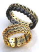 Плетеные обручальные кольца из разных оттенков золота AOG-obr-587 из Комбинированные от Ювелирный салон Art of glow 1