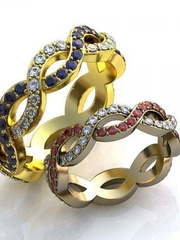 Роскошные обручальные кольца с россыпью камней AOG-obr-760 из Желтое золото от Ювелирный салон Art of glow 1