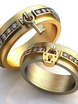 Обручальные кольца с подвесками AOG-obr-221 из Желтое золото, Комбинированные от Ювелирный салон Art of glow 1