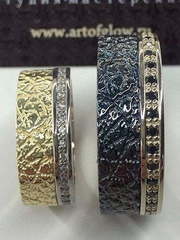 Шикарные обручальные кольца с бриллиантами AOG-obr-069 из Комбинированные от Ювелирный салон Art of glow 1