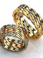 Плетеные золотые обручальные кольца AOG-obr-751 из Комбинированные от Ювелирный салон Art of glow 1