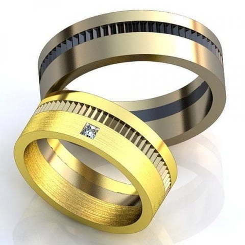 Стильные обручальные кольца AOG-obr-415 из Комбинированные от Ювелирный салон Art of glow 1