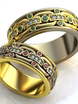 Необычные обручальные кольца с драгоценными камнями AOG-obr-393 из Комбинированные от Ювелирный салон Art of glow 1